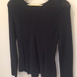 Cupcakes and Cashmere navy peplum sweater small